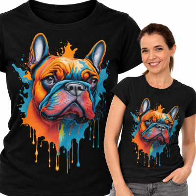 KOSZULKA DAMSKA ZWIERZĘTA FRENCHBULLDOG